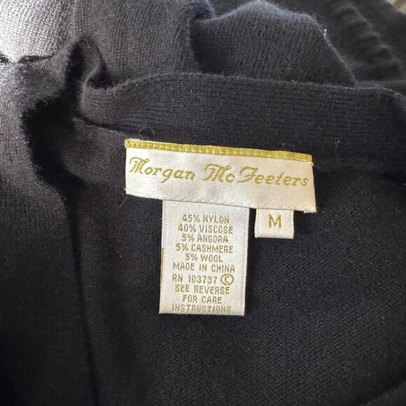 Morgan McFeeters Black Dress Long Sleeve Neck Bow M Viscose Angora Cashmere Wool - Picture 5 of 7